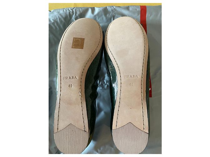 Bailarinas Prada de piel verde - vista 5