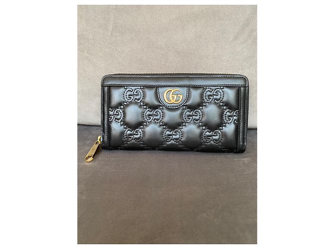 Gucci GG Matelasse Geldbörse Schwarz Leder - Ansicht 2