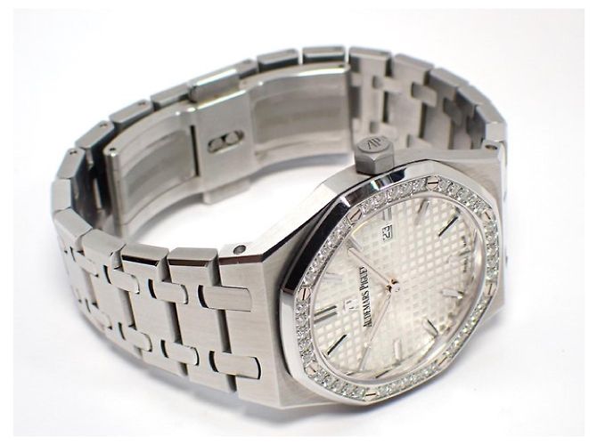 AUDEMARS PIGUET Royal Oak lunetta diamante argento quarzo 67651ST Mens - vista 12