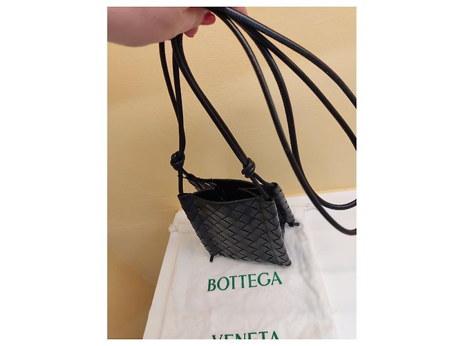 Borsa a tracolla Bottega Veneta in pelle nera Nero - vista 2