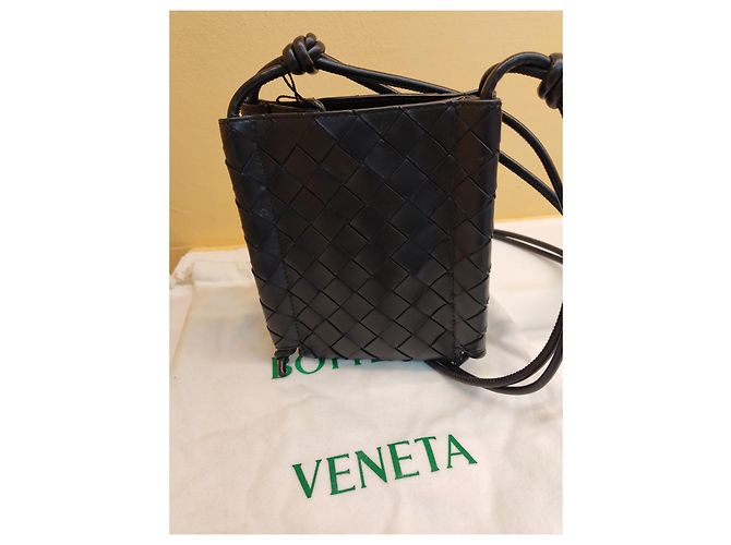 Borsa a tracolla Bottega Veneta in pelle nera Nero - vista 3