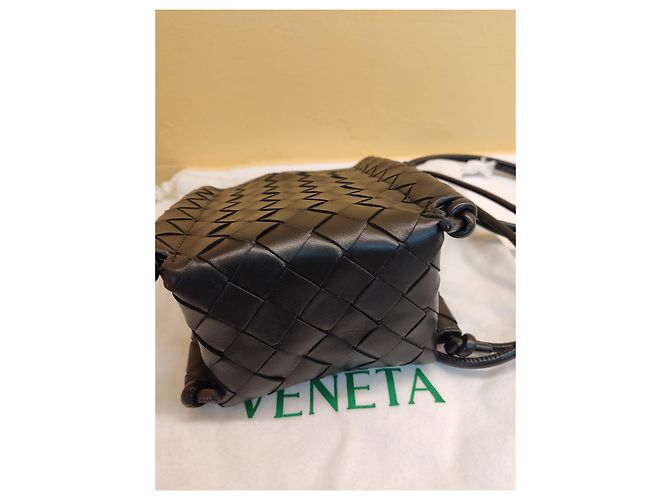Borsa a tracolla Bottega Veneta in pelle nera Nero - vista 5