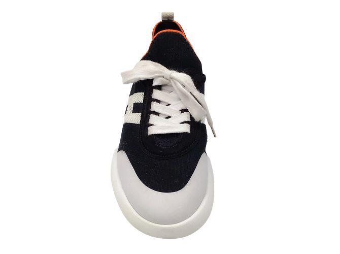 Trim Hermès Hermes Black / Sneakers basse in maglia Crew H bianche Nero - vista 4