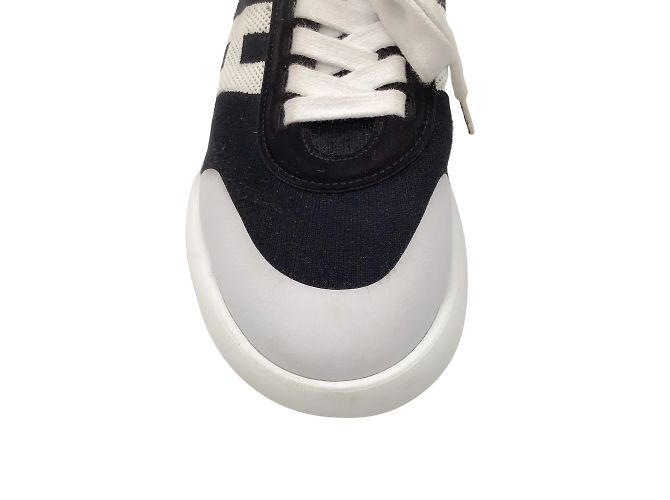 Trim Hermès Hermes Black / Sneakers basse in maglia Crew H bianche Nero - vista 5