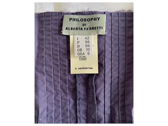 Vestido de algodón Philosophy Di Alberta Ferretti lavanda - vista 8
