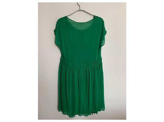 Vestido sin mangas Vanessa Bruno Athe de viscosa verde esmeralda Verde oliva - vista 4