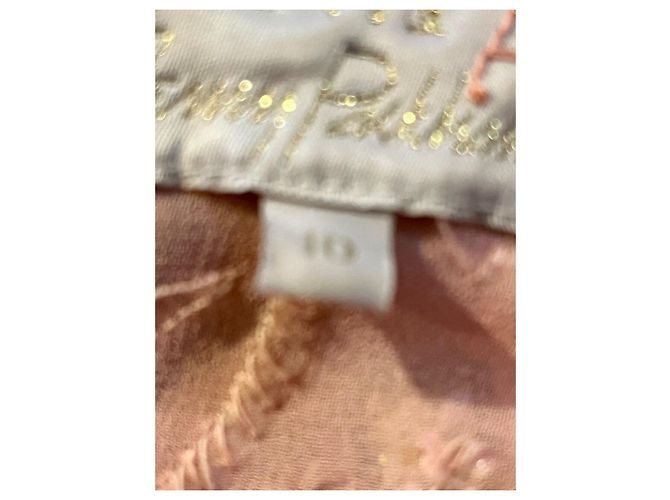Jenny Packham Abito da sera color pesca con paillettes e strass - vista 5