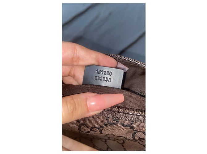 Borsa hobo Gucci monogramma in nylon marrone - vista 2