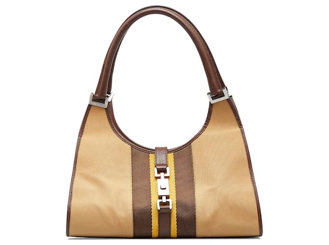 Gucci Brown Canvas Web Jackie Bardot Light brown Cloth Cloth ref.968968 ...