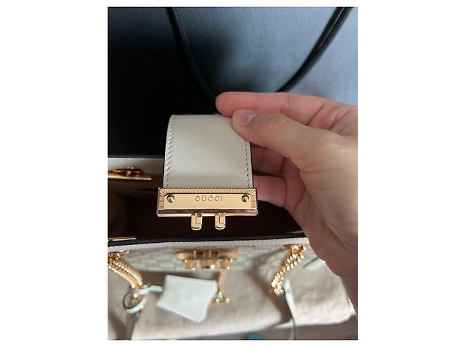 Borsa a mano Gucci Padlock beige in tessuto - vista 10