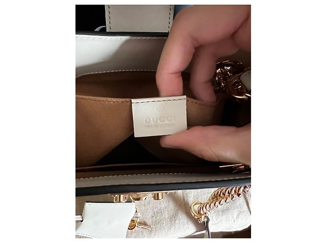 Borsa a mano Gucci Padlock beige in tessuto - vista 12
