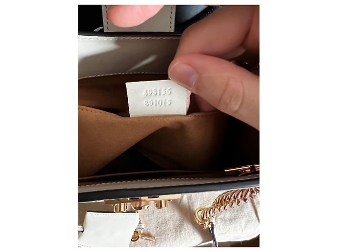 Borsa a mano Gucci Padlock beige in tessuto - vista 13