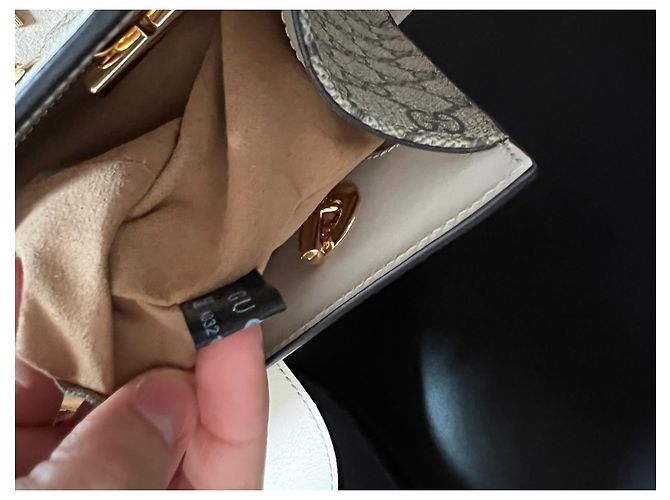 Borsa a mano Gucci Padlock beige in tessuto - vista 14