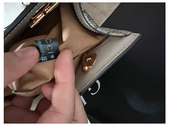Borsa a mano Gucci Padlock beige in tessuto - vista 16