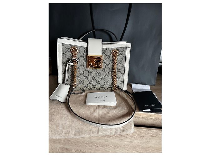 Borsa a mano Gucci Padlock beige in tessuto - vista 2
