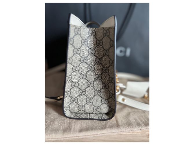 Borsa a mano Gucci Padlock beige in tessuto - vista 6