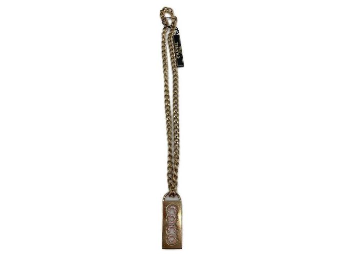 ***Collana CHANEL con placca in cocco con strass Rosa D'oro - vista 2