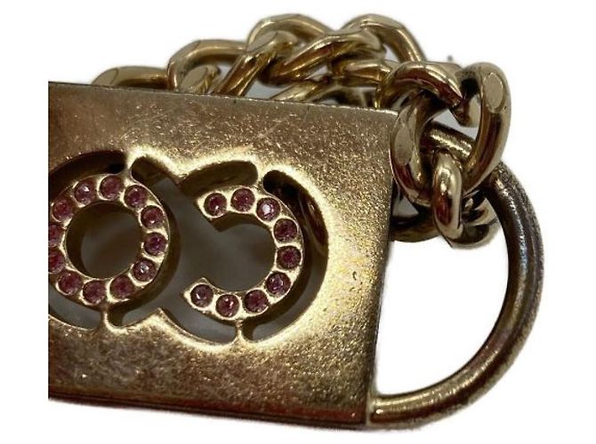 ***Collana CHANEL con placca in cocco con strass Rosa D'oro - vista 5