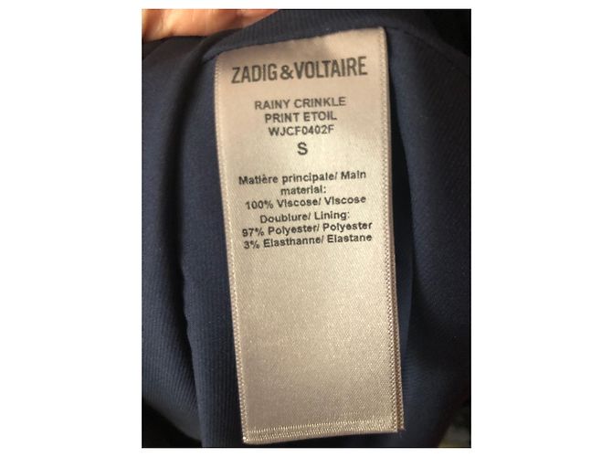 Zadig & Voltaire Langer Kleid Dunkelblau Viskose - Ansicht 6