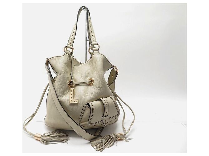 LANCEL PREMIER FLIRT MM A BOLSA10110 BOLSA DE OMBRO DE COURO GRÃO CREME - vista 2