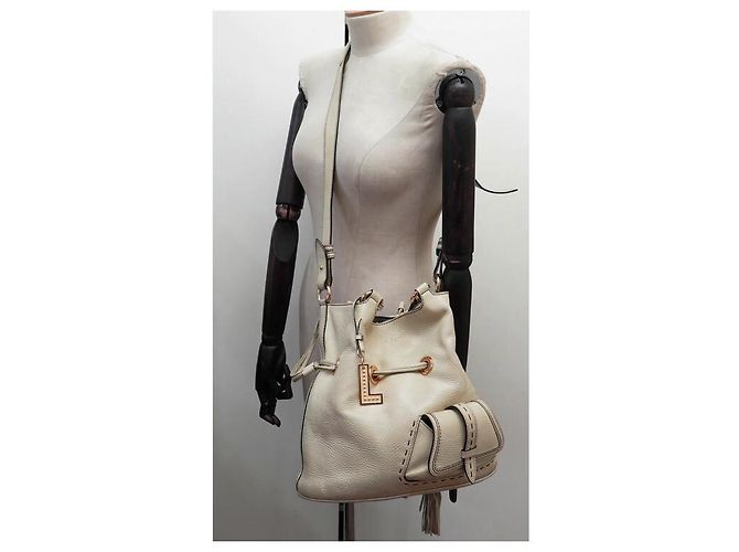 LANCEL PREMIER FLIRT MM A BOLSA10110 BOLSA DE OMBRO DE COURO GRÃO CREME - vista 5