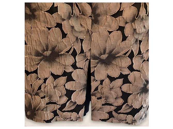 Falda Lápiz Marella by Max Mara Mujer Negro & Bronce Floral 12 US 8 UE 40 - vista 4