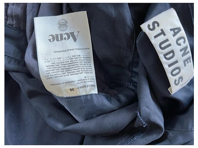 Mono corto Camile de satén azul marino Acne Studios - vista 5
