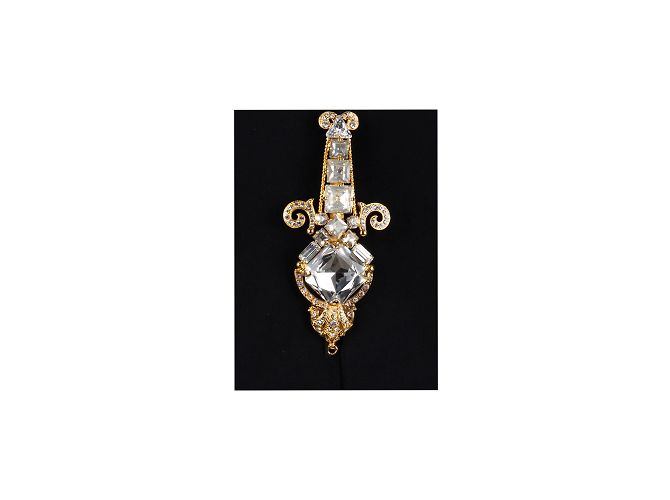 Autre Marque Colección Privée Top con broche de pedrería Negro - vista 3