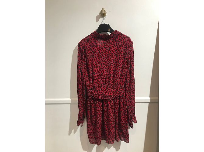 SAINT LAURENT Kleid T.FR 42 Viskose Rot - Ansicht 4