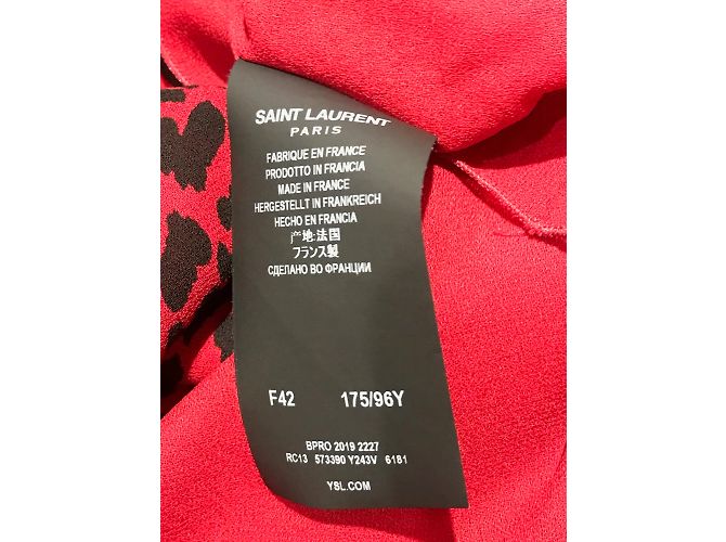 SAINT LAURENT Kleid T.FR 42 Viskose Rot - Ansicht 6