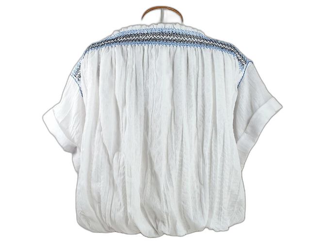 Top blanco bordado de algodón Free People - vista 2
