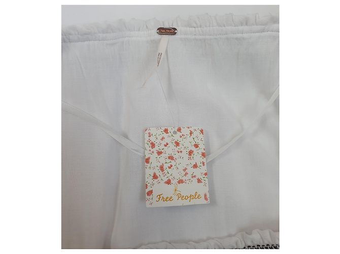 Top blanco bordado de algodón Free People - vista 6