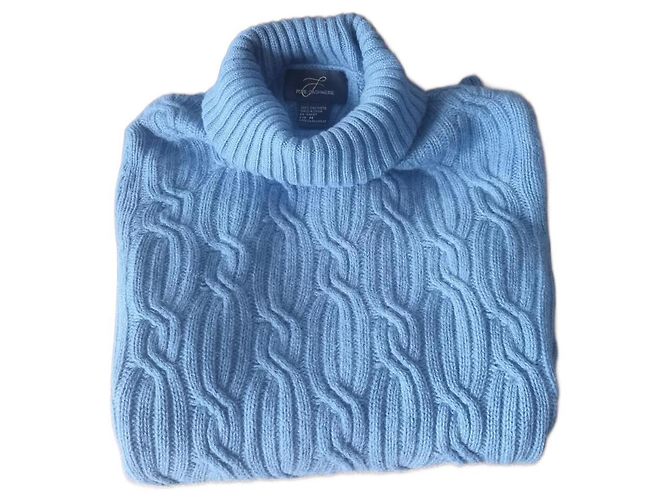 Autre Marque Rollkragenpullover aus Kaschmir Hellblau - Ansicht 2