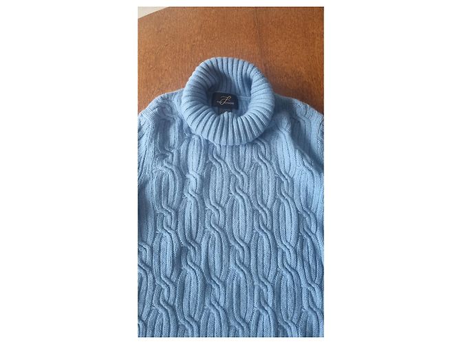Autre Marque Rollkragenpullover aus Kaschmir Hellblau - Ansicht 4