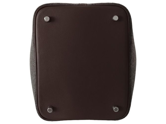 Hermès Bolsa Hermes Picotin 22 Cinza Feltro Havana Marrom - vista 8