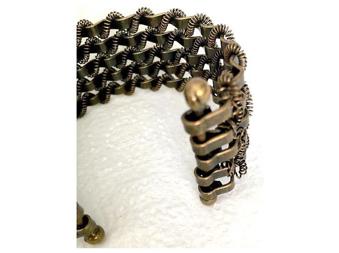 Autre Marque Bracciale polsino articolato 5 FILE IN METALLO BRONZO SAHARA - vista 10