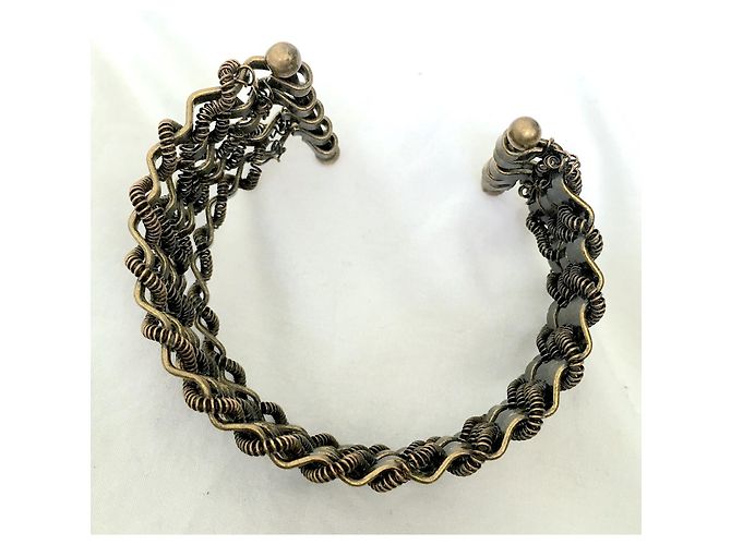 Autre Marque Bracciale polsino articolato 5 FILE IN METALLO BRONZO SAHARA - vista 11