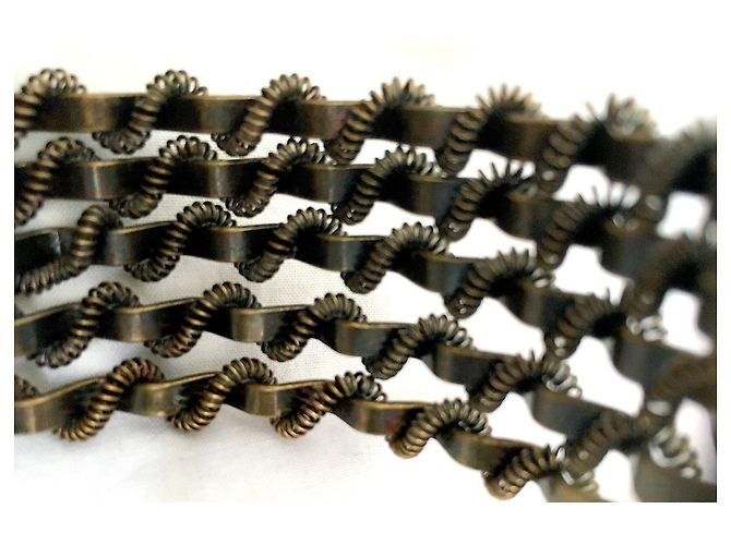 Autre Marque Bracciale polsino articolato 5 FILE IN METALLO BRONZO SAHARA - vista 13