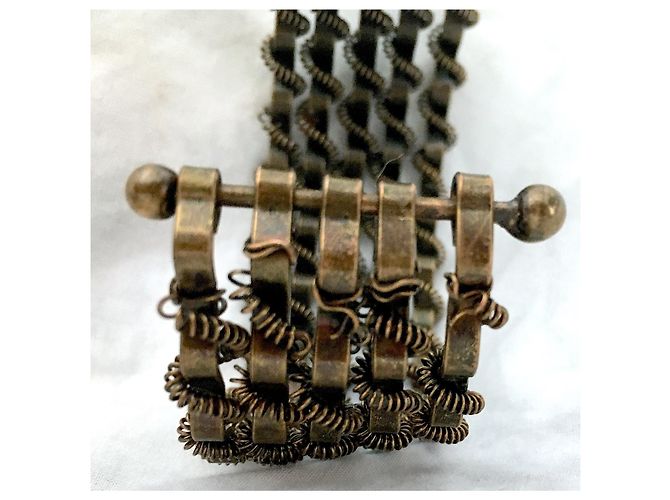 Autre Marque Bracciale polsino articolato 5 FILE IN METALLO BRONZO SAHARA - vista 15