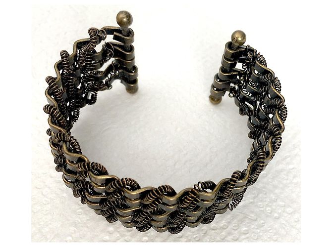 Autre Marque Bracciale polsino articolato 5 FILE IN METALLO BRONZO SAHARA - vista 4