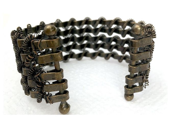 Autre Marque Bracciale polsino articolato 5 FILE IN METALLO BRONZO SAHARA - vista 5