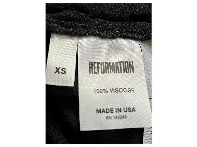 Reformation Vestido envelope de viscose em chiffon reformado Preto Vermelho - vista 5