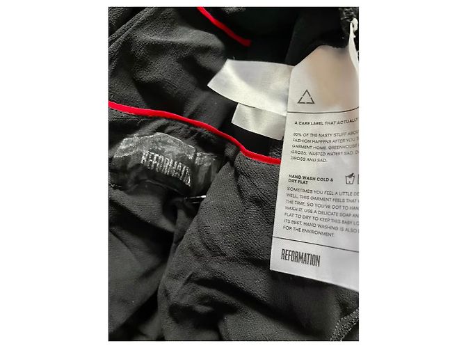 Reformation Vestido envelope de viscose em chiffon reformado Preto Vermelho - vista 6
