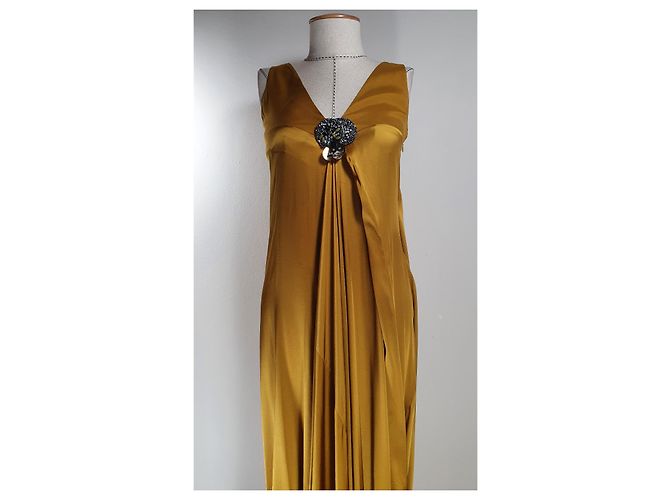 Vestido largo Schumacher Dynamic amarillo de seda - vista 3