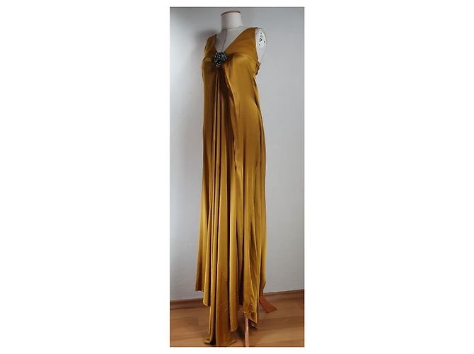Vestido largo Schumacher Dynamic amarillo de seda - vista 4