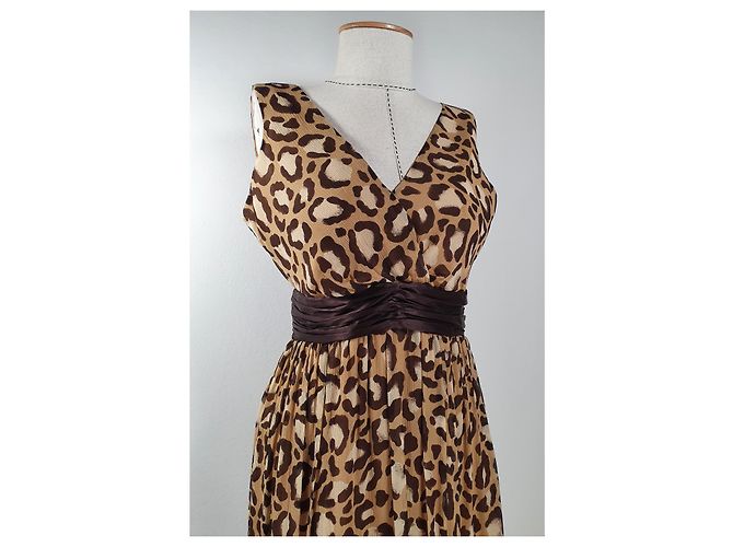 Oscar de la Renta Seidenkleid Leopard Print Mehrfarben Leopardenprint - Ansicht 3