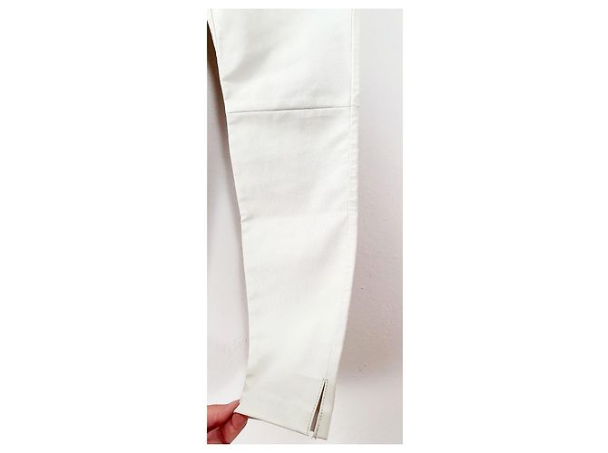 Autre Marque Calça de couro Ibana Colette Off White Branco - vista 4