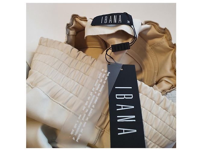 Autre Marque Calça de couro Ibana Colette Off White Branco - vista 6