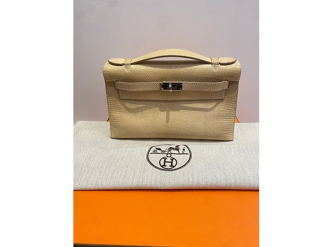 Kelly Hermès HERMES Handtaschen T.  Eidechse Beige - Ansicht 8