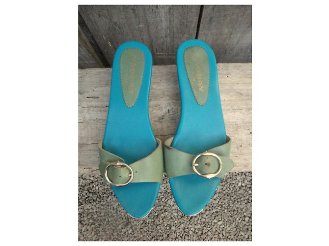 mules vintage Yves Saint Laurent Rive Gauche p 38 Turchese - vista 4